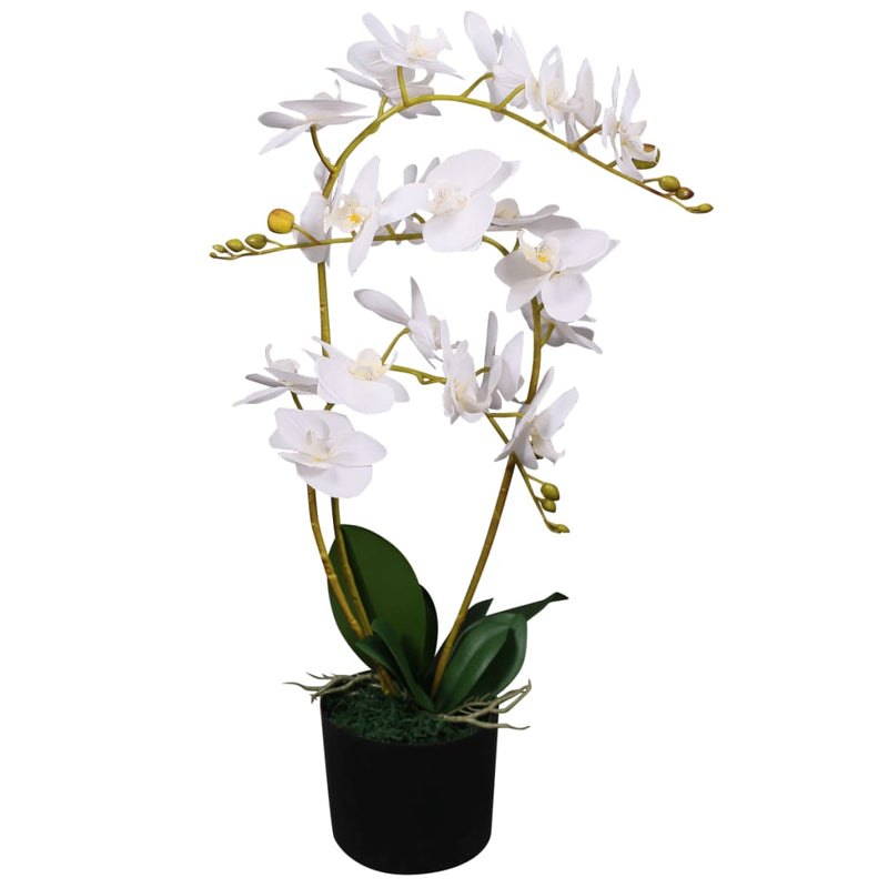 Load image into Gallery viewer, Vidaxl kunstplant orchidee met pot 65 cm wit
