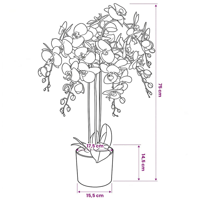 ギャラリービューアに画像をロードする, Vidaxl kunstplant met pot orchidee 75 cm wit
