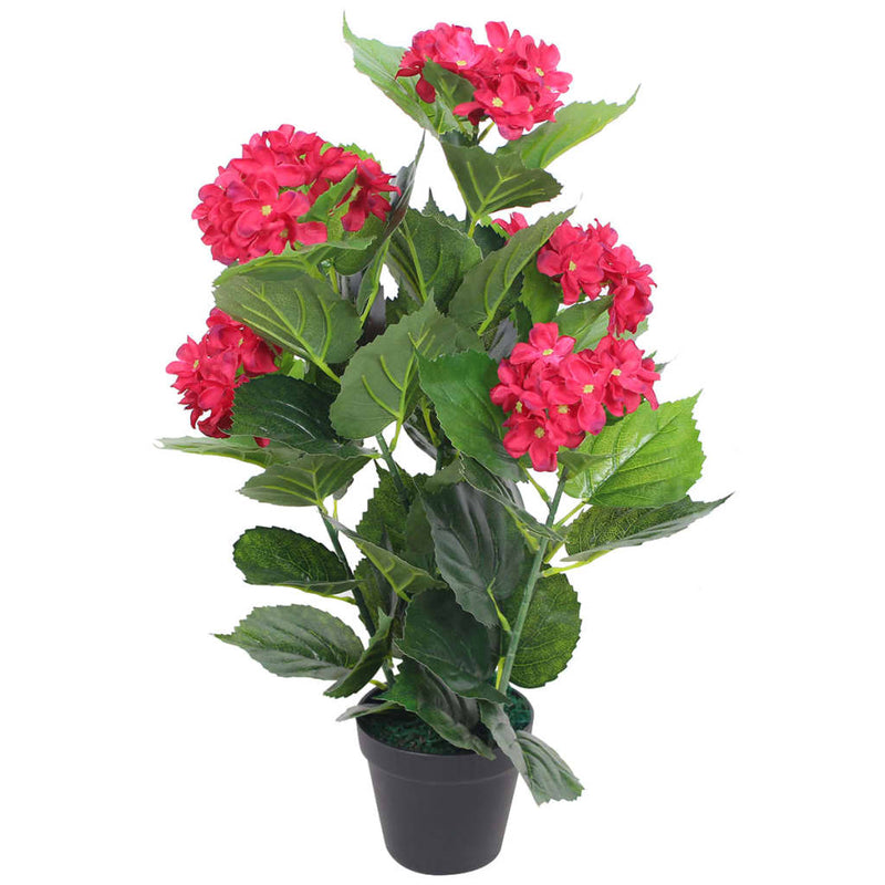Load image into Gallery viewer, Vidaxl kunst hortensia plant met pot 60 cm rood
