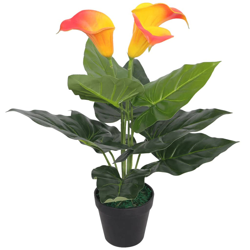 Chargez l'image dans la visionneuse de la galerie, Vidaxl kunst calla lelie plant met pot 45 cm rood en geel
