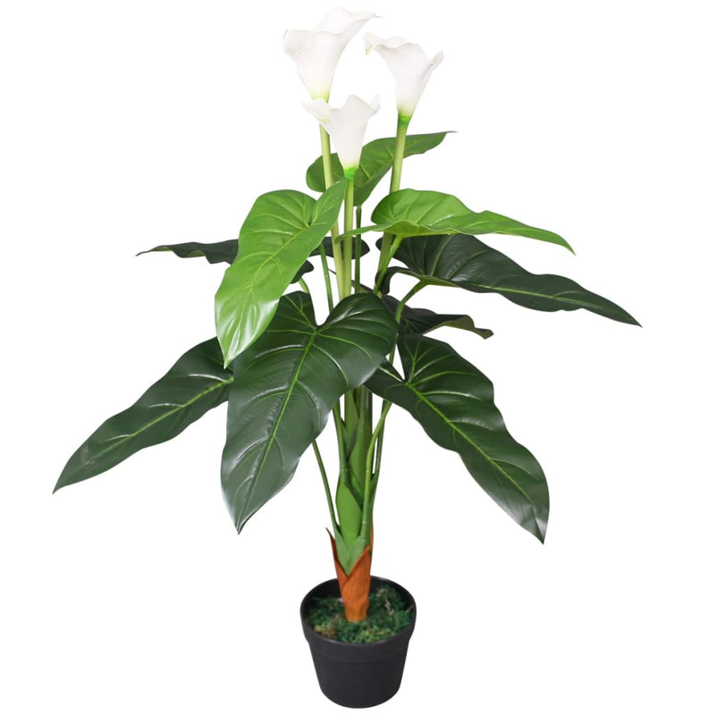 Load image into Gallery viewer, Vidaxl kunst calla lelie plant met pot 85 cm wit

