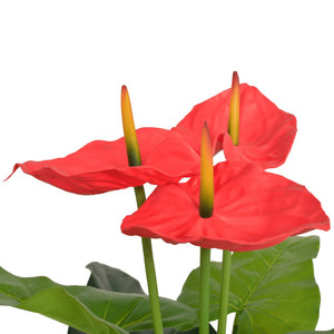 Vidaxl kunst anthurium plant met pot 90 cm rood en geel