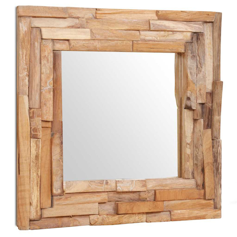 Load image into Gallery viewer, Vidaxl decoratieve spiegel vierkant 60x60 cm teakhout
