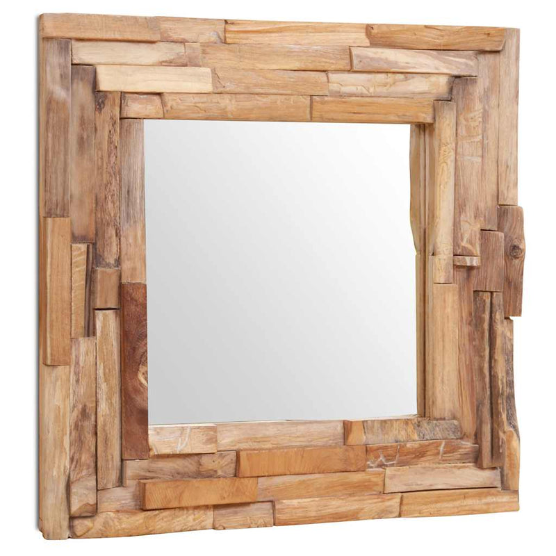 Load image into Gallery viewer, Vidaxl decoratieve spiegel vierkant 60x60 cm teakhout
