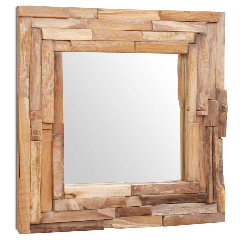 Load image into Gallery viewer, Vidaxl decoratieve spiegel vierkant 60x60 cm teakhout
