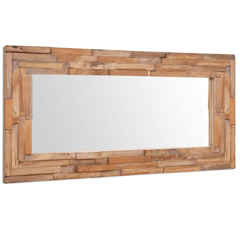 Afbeelding laden in galerijviewer, Vidaxl decoratieve spiegel rechthoekig 120x60 cm teakhout
