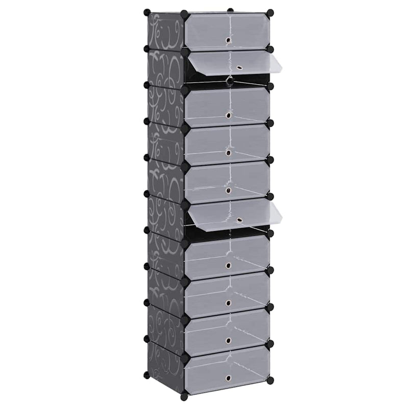 Load image into Gallery viewer, Vidaxl schoenenkast met 10 ineengrijpende vakken zwart
