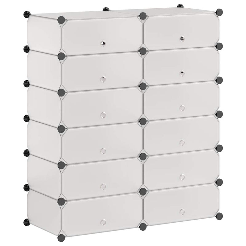 Load image into Gallery viewer, Vidaxl schoenenkast met 12 ineengrijpende vakken wit
