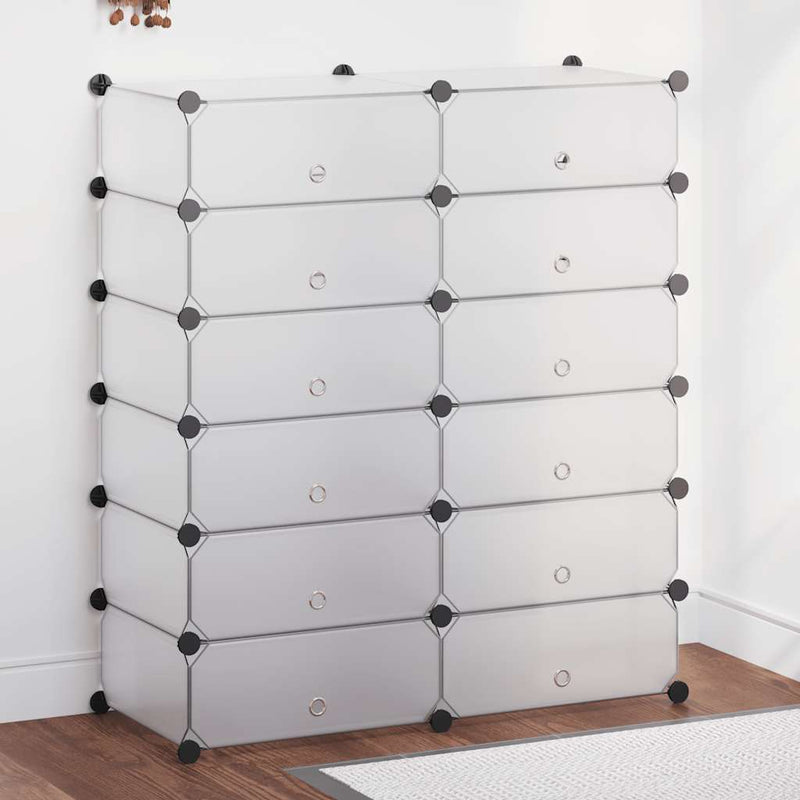 Load image into Gallery viewer, Vidaxl schoenenkast met 12 ineengrijpende vakken wit
