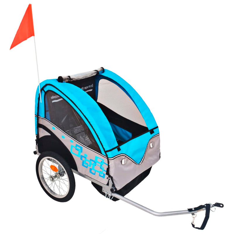 Load image into Gallery viewer, Vidaxl fietstrailer 30 kg grijs en blauw
