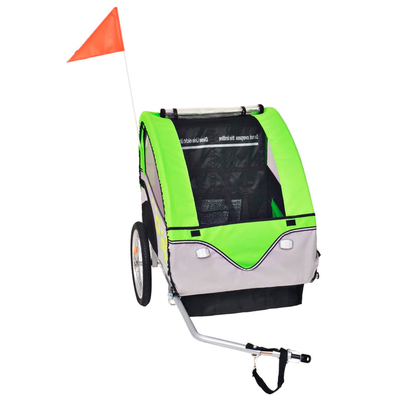 Load image into Gallery viewer, Vidaxl fietstrailer 30 kg grijs en groen
