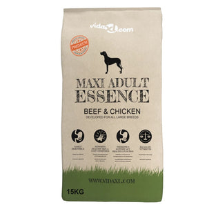 Vidaxl premium hondenvoer droog maxi adult essence beef chicken 15kg