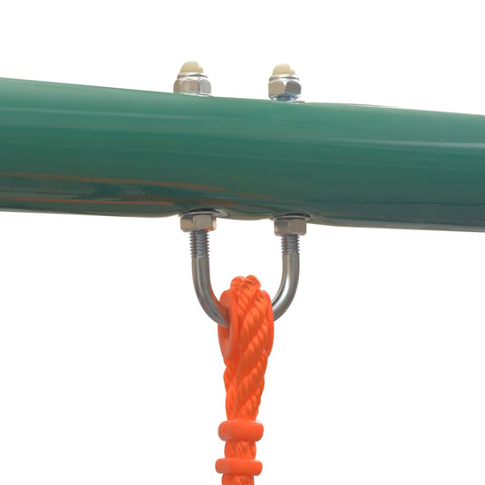 Vidaxl schommelset met glijbaan en 3 zitjes oranje