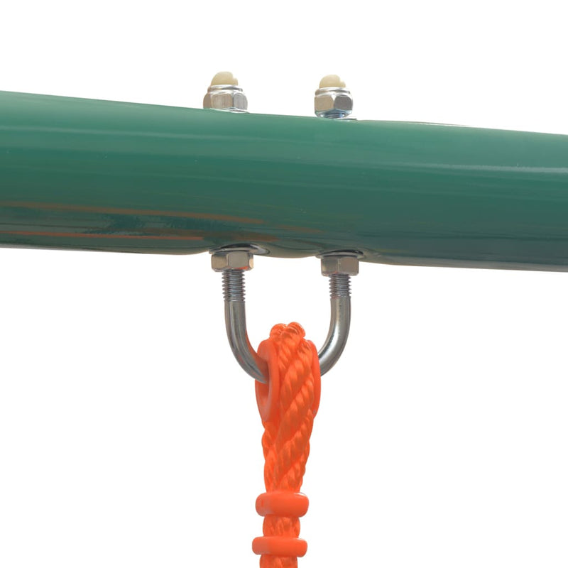 Load image into Gallery viewer, Vidaxl schommelset met glijbaan en 3 zitjes oranje
