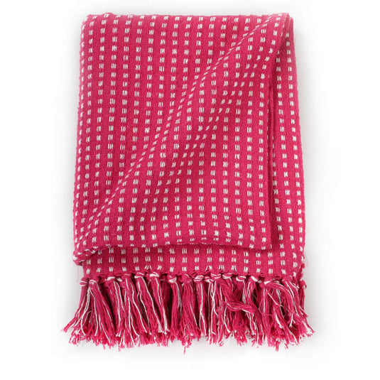 Vidaxl plaid vierkantjes 125x150 cm katoen roze
