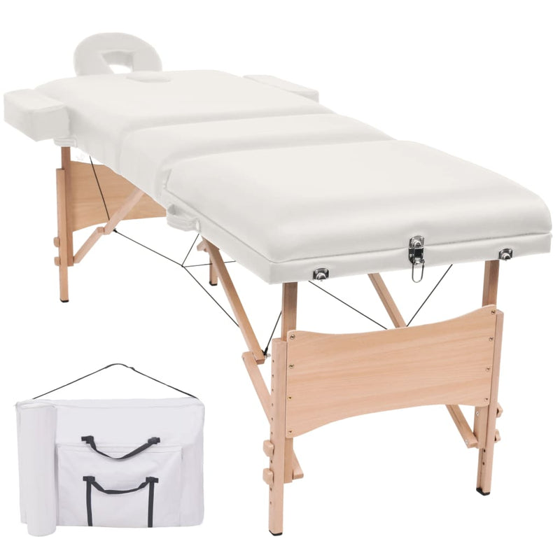 Load image into Gallery viewer, Vidaxl massagetafel inklapbaar 3 zones 10 cm dik wit
