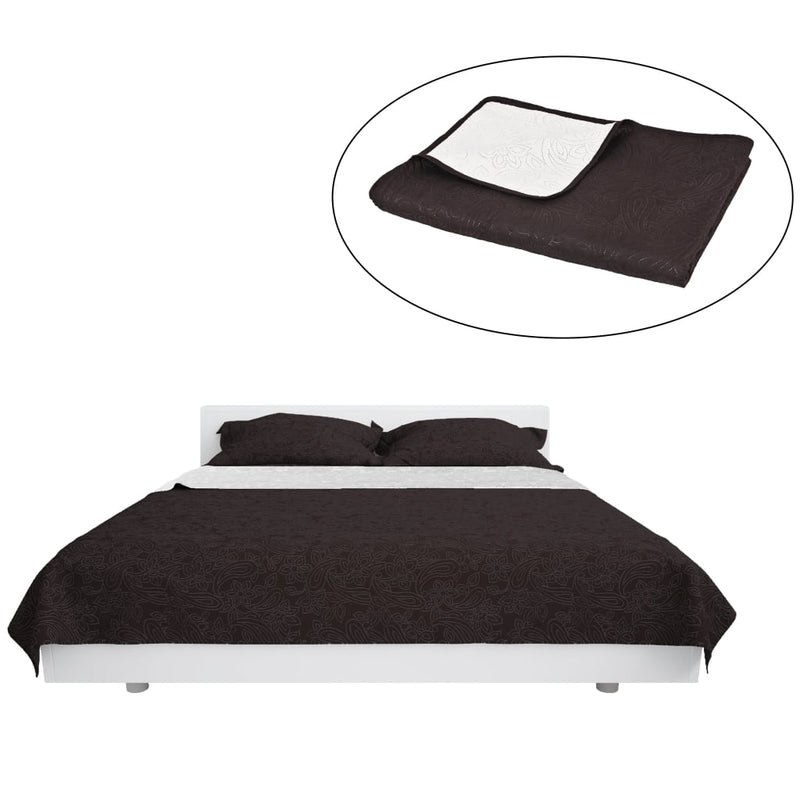 Load image into Gallery viewer, Vidaxl bedsprei dubbelzijdig 170x210 cm quilt crème en bruin
