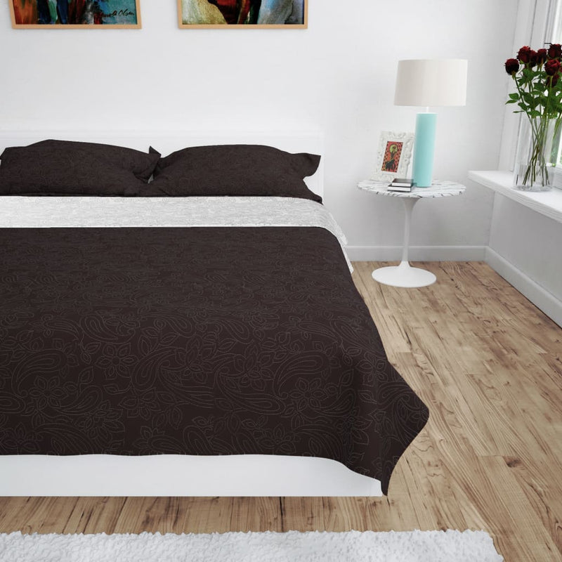 Load image into Gallery viewer, Vidaxl bedsprei dubbelzijdig 170x210 cm quilt crème en bruin
