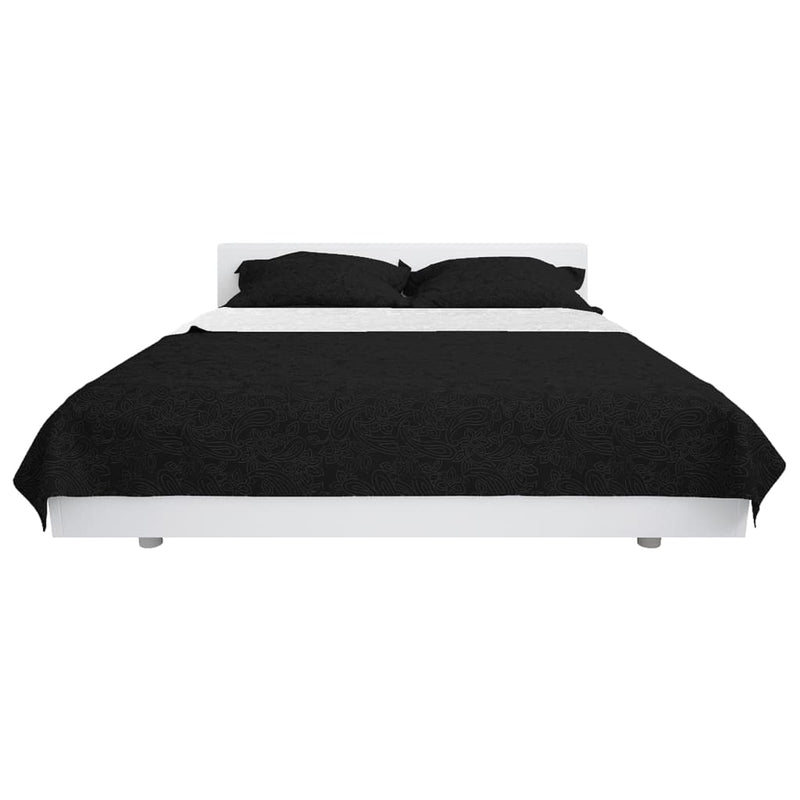 Load image into Gallery viewer, Vidaxl bedsprei dubbelzijdig 170x210 cm quilt zwart en wit
