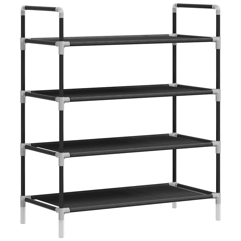 Load image into Gallery viewer, Vidaxl schoenenrek met 4 schappen metaal en ongeweven stof zwart
