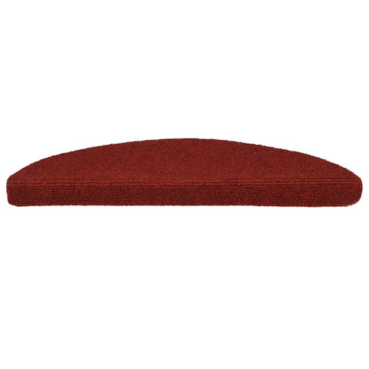 Vidaxl trapmatten zelfklevend 15 stuks 56x17x3 cm bordeaux rood halfrond