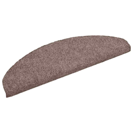 Vidaxl trapmatten zelfklevend 15 stuks 65x21x4 cm lichtbruin halfrond groot