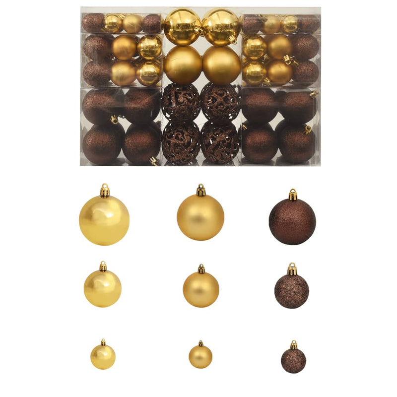 Load image into Gallery viewer, Vidaxl 100-delige kerstballenset 3 4 6 cm bruin bronskleur goudkleurig
