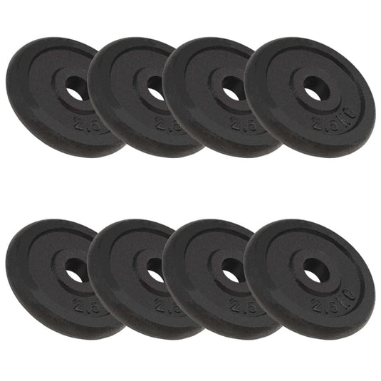Vidaxl halterschijven 8 st 8x2,5 kg gietijzer