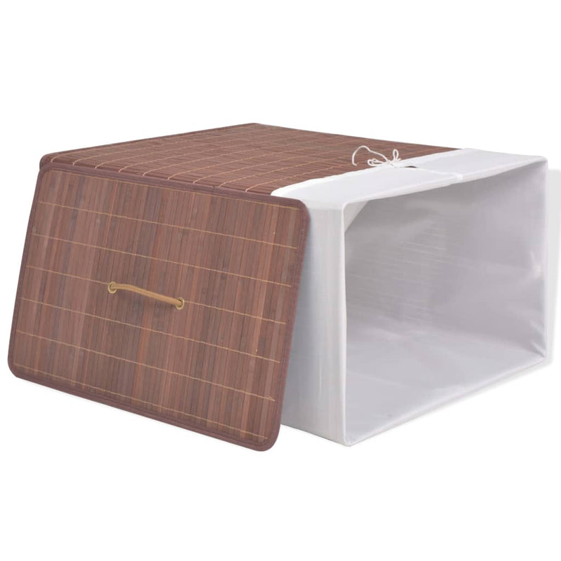 Load image into Gallery viewer, Vidaxl wasmand rechthoekig bamboe bruin
