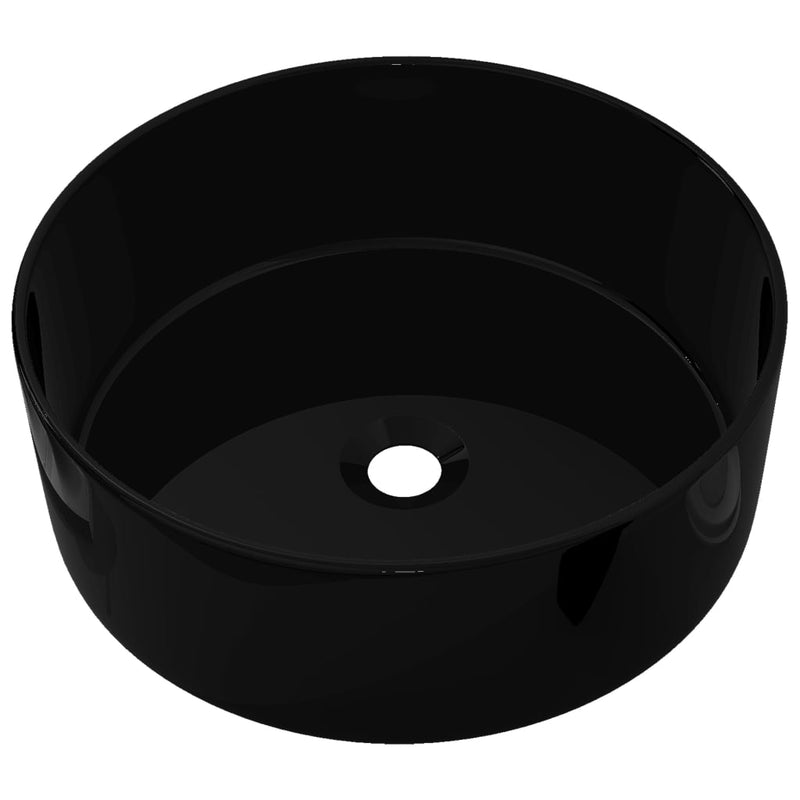 Load image into Gallery viewer, Vidaxl wastafel rond 40x15 cm keramiek zwart
