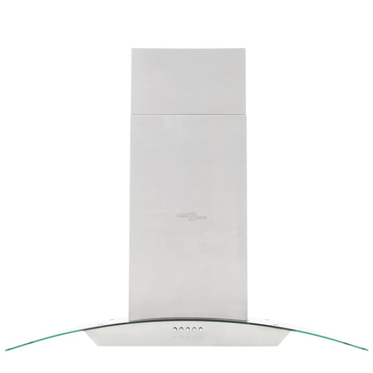Vidaxl eilandafzuigkap 756 m³ u led 90 cm roestvrij staal