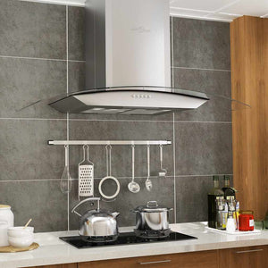 Vidaxl wandafzuigkap 756 m³ u led 90 cm roestvrij staal