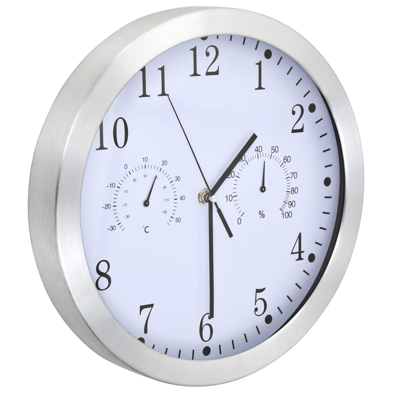 ギャラリービューアに画像をロードする, Vidaxl wandklok met quartz-mechanisme hygrometer thermometer 30 cm wit
