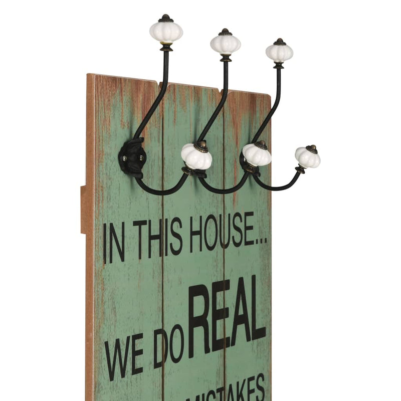 Load image into Gallery viewer, Vidaxl wandkapstok met 6 haken happy love 120x40 cm
