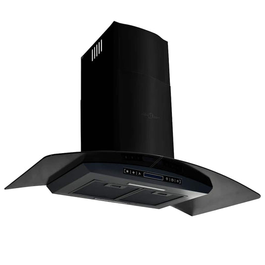 Vidaxl wandafzuigkap 756 m³ u 90 cm roestvrij staal zwart