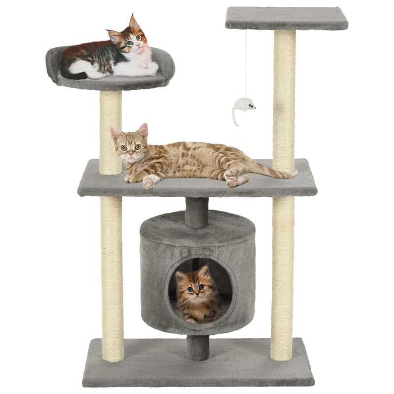 Load image into Gallery viewer, Vidaxl kattenkrabpaal met sisal krabpalen 95 cm grijs

