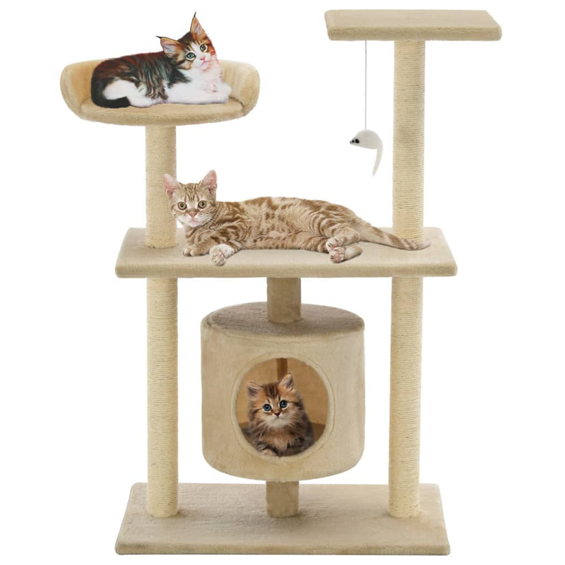 Load image into Gallery viewer, Vidaxl kattenkrabpaal met sisal krabpalen 95 cm beige
