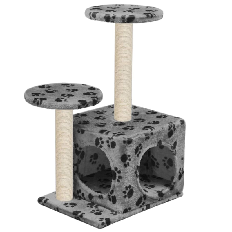 Load image into Gallery viewer, Vidaxl kattenkrabpaal met sisal krabpalen 60 cm pootafdrukken grijs
