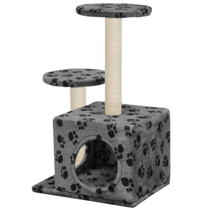 Load image into Gallery viewer, Vidaxl kattenkrabpaal met sisal krabpalen 60 cm pootafdrukken grijs
