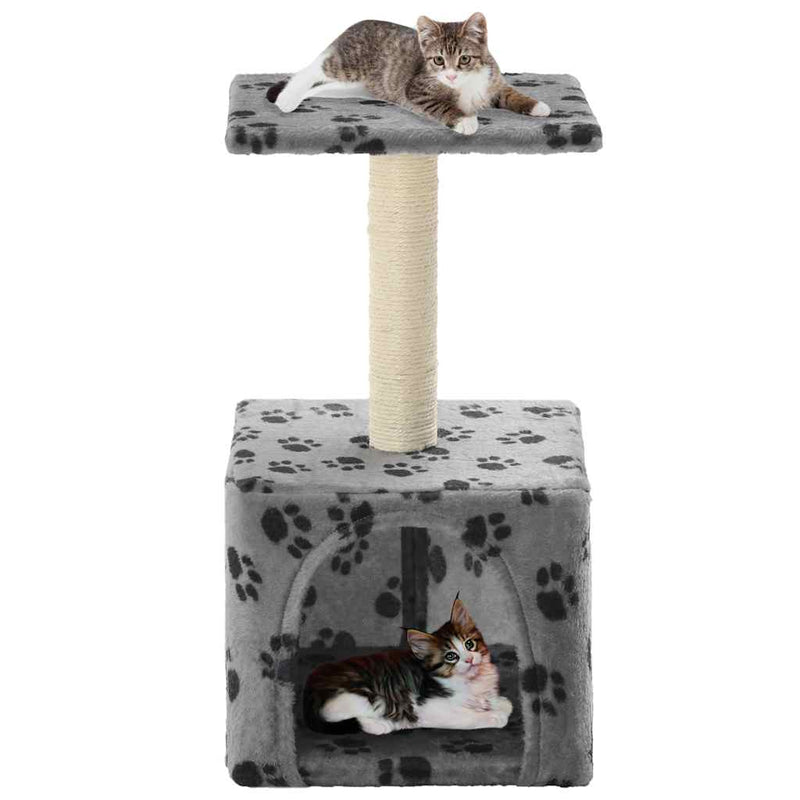 Load image into Gallery viewer, Vidaxl kattenkrabpaal met sisal krabpaal 55 cm pootafdrukken grijs
