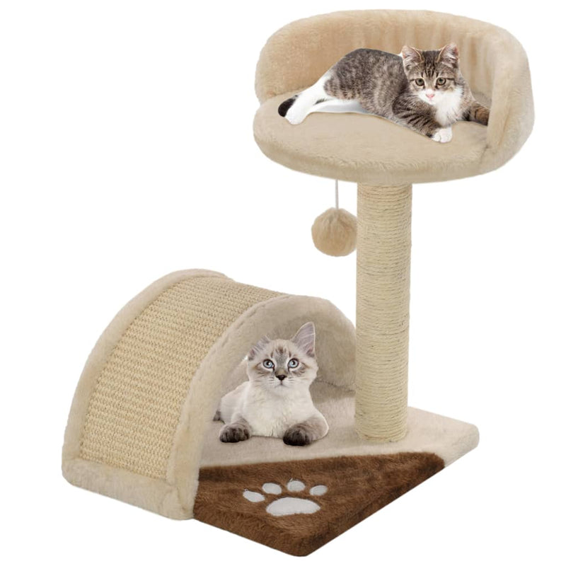 Load image into Gallery viewer, Vidaxl kattenkrabpaal met sisal krabpaal 40 cm beige en bruin
