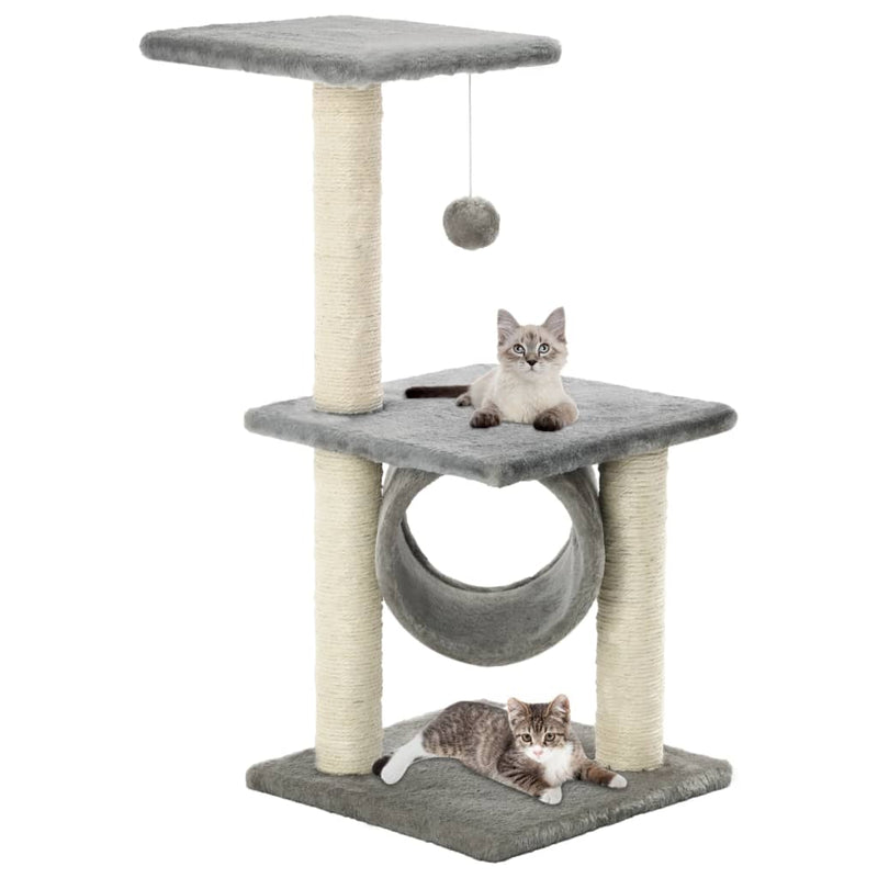 Load image into Gallery viewer, Vidaxl kattenkrabpaal met sisal krabpalen 65 cm grijs
