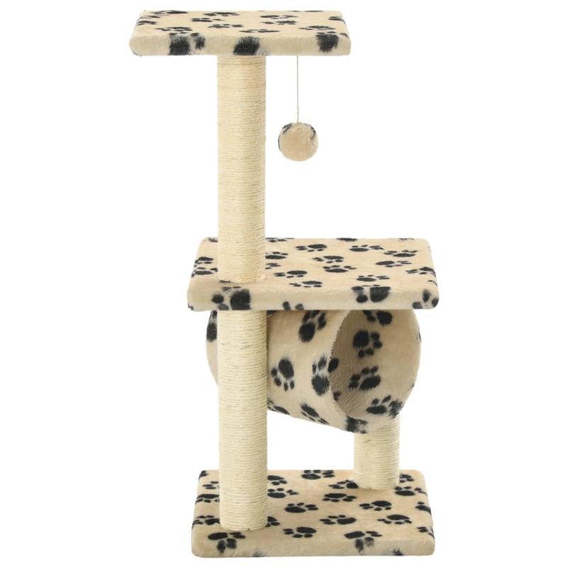 Load image into Gallery viewer, Vidaxl kattenkrabpaal met sisal krabpalen 65 cm pootafdrukken beige
