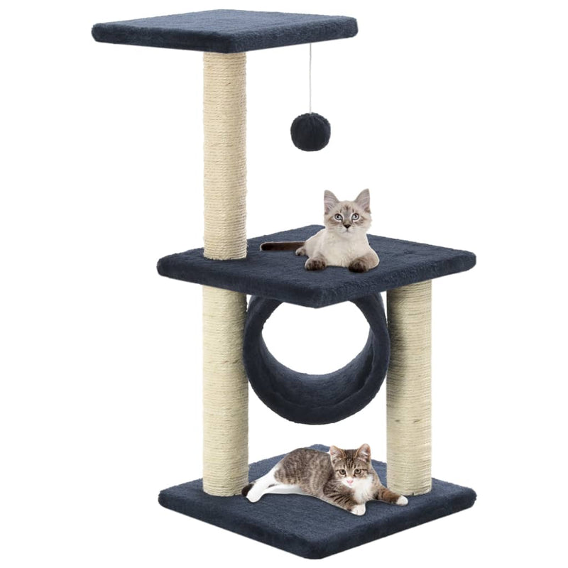 Load image into Gallery viewer, Vidaxl kattenkrabpaal met sisal krabpalen 65 cm donkerblauw
