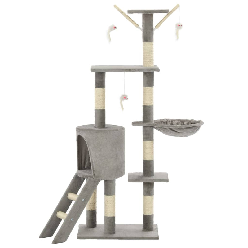 Load image into Gallery viewer, Vidaxl kattenkrabpaal met sisal krabpalen 138 cm grijs
