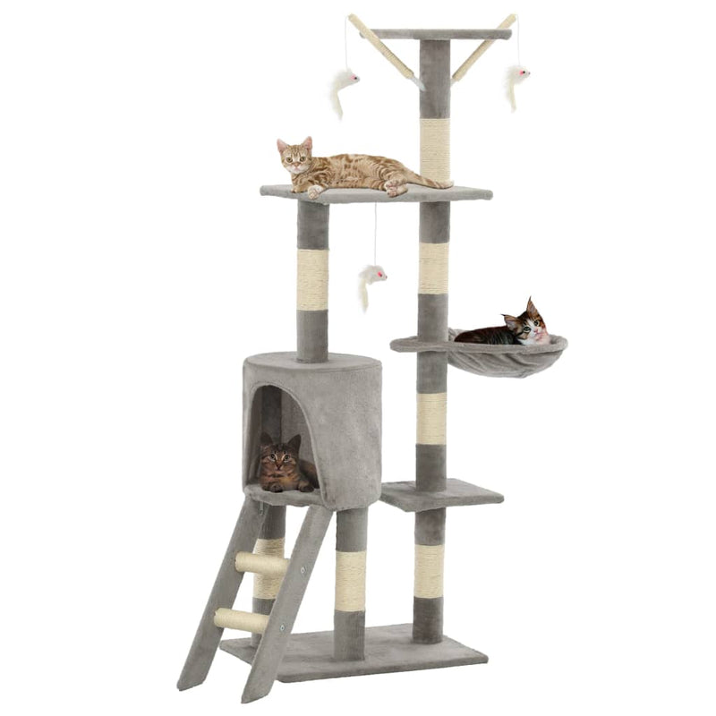 Load image into Gallery viewer, Vidaxl kattenkrabpaal met sisal krabpalen 138 cm grijs
