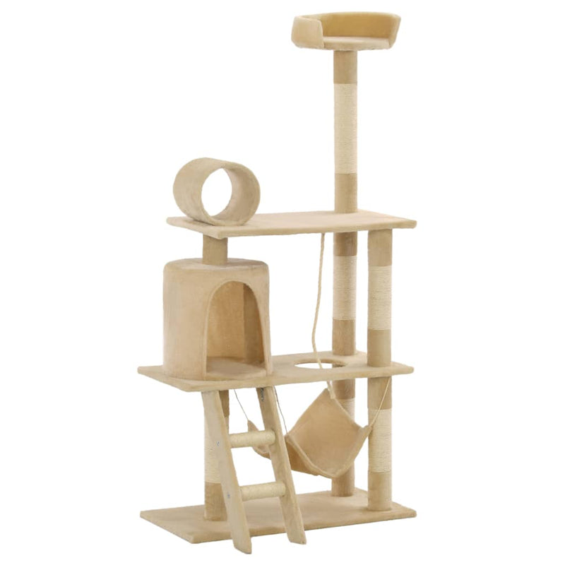 Load image into Gallery viewer, VidaXL Kattenkrabpaal met sisal krabpalen 140 cm beige
