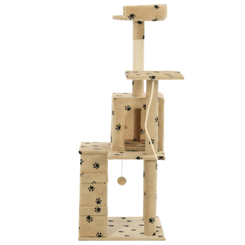 Load image into Gallery viewer, Vidaxl kattenkrabpaal met sisal krabpalen 120 cm pootafdrukken beige
