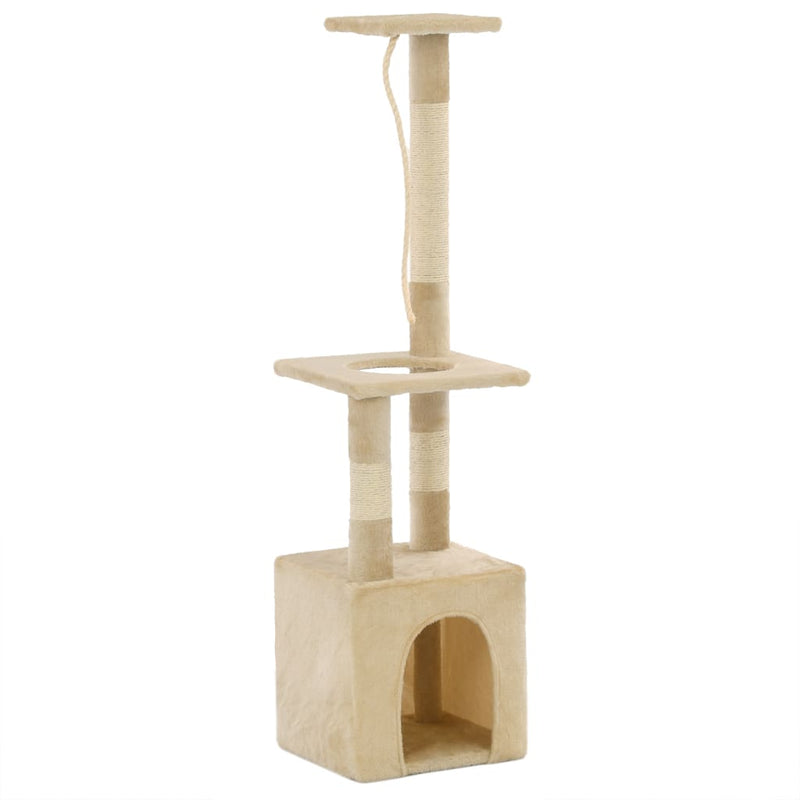 Load image into Gallery viewer, Vidaxl kattenkrabpaal met sisal krabpalen 109 cm beige
