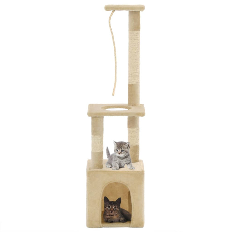Load image into Gallery viewer, Vidaxl kattenkrabpaal met sisal krabpalen 109 cm beige
